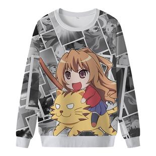 龙与虎痛衣 高须龙儿 逢坂大河 卫衣连帽拼色外套二次元定制上衣