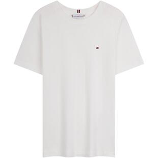 Tommy26春夏新款女装纯棉休闲通勤纯色条纹修身正肩短袖上衣T恤