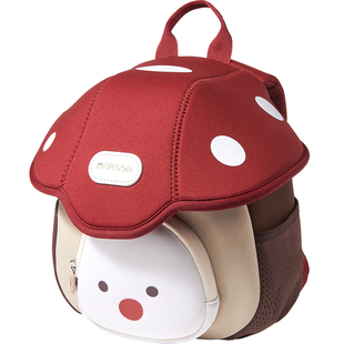 牧童卡通儿童书包萌趣宝宝双肩包男童轻便背包蘑菇多口袋收纳包女