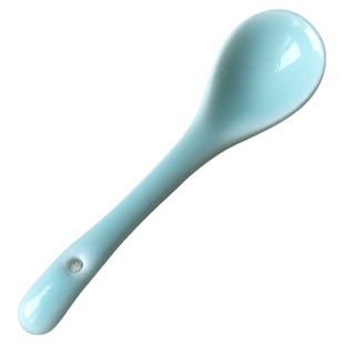 涵青堂龙泉青瓷咖啡搅拌勺冰激凌小勺子简约陶瓷调料匙婴儿喂养勺