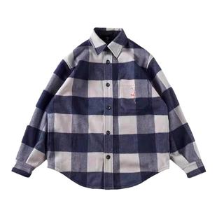 Travis Scott cactus Jack Shrt 毛呢刺绣格子长袖TS同款衬衫外套