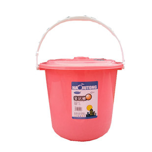 加厚5L塑料桶带盖美工桶彩色水桶酒店消毒桶收纳小桶宿舍手拎桶