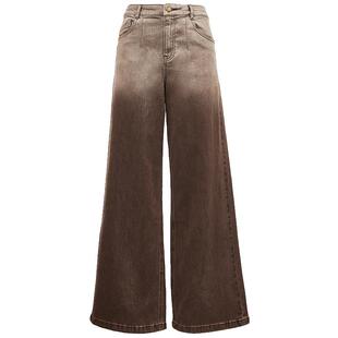 Vero Moda奥莱牛仔裤女秋冬新款废土风渐变水洗阔腿裤子LOOSE版