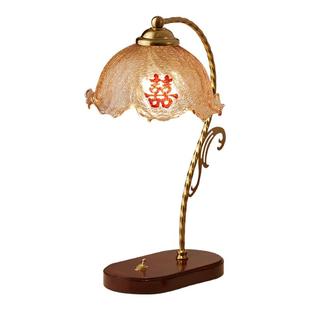 结婚长明灯红色复古台灯婚房床头灯送新人新娘陪嫁灯喜庆新婚礼物