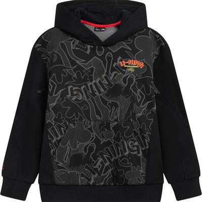 新年款|李宁儿童加绒红色卫衣