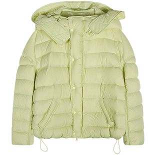 今屿花花短款羽绒服女款2025新款薄荷绿连帽加厚保暖面包服小个子