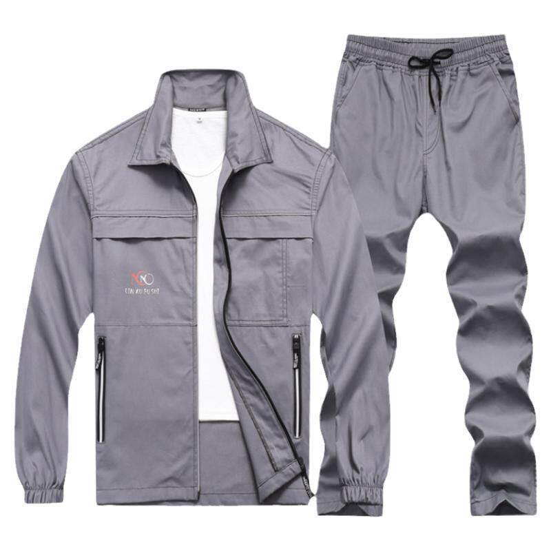 夏季薄款纯棉工作服男装电工焊工长袖劳保服防烫套装支持印字衬衣