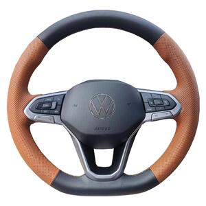 大众id4途观迈腾探岳宝来polo帕萨特id3方向盘套真皮把套手缝专用