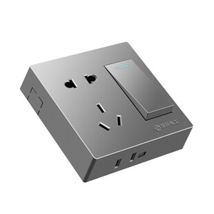 国际电工明装超薄开关插座面板灰色墙壁明线16a空调一开五孔10A多