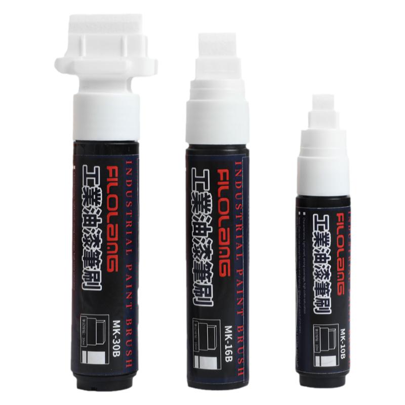 寬頭油漆筆工業(yè)專用防水不掉色油性記號筆工地筆刷遮蓋平頭黑色輪轂改色覆蓋筆紅色墻面馬克筆輪胎白色涂鴉筆