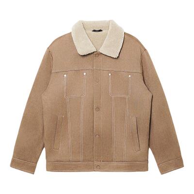 IRA复古麂皮绒加绒加厚夹克