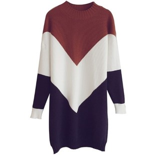 2025秋冬新款显瘦毛衣女慵懒风宽松中长款大码藏肉针织打底连衣裙