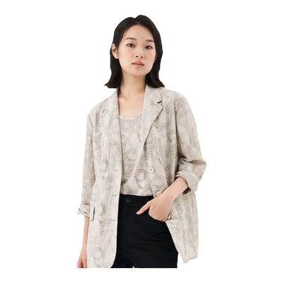 棉麻褶皱西装外套OTT薄
