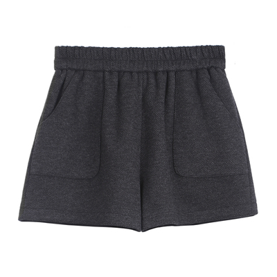 醋酸毛呢短裤女秋冬2025新款高腰外穿靴裤加厚休闲a字羊毛阔腿裤