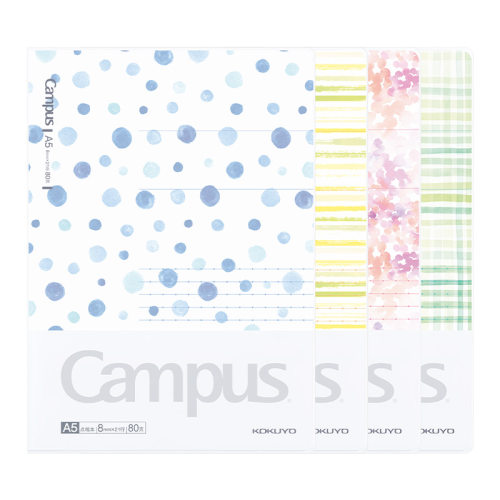日本KOKUYO国誉campus水彩絮语封套本学生文具本子工作B5笔记本软面抄A5胶套本PVC胶装本