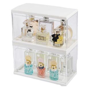 桌面香水置物架子亚克力卧室梳妆台收纳盒网红大容量多功能防尘盒