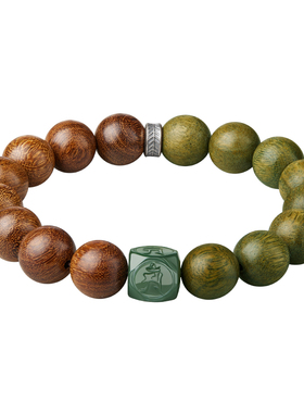 绿檀木手串男士文玩女金丝檀手链