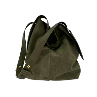 新款真皮麂皮女包包挂耳大容量托特包复古慵懒通勤手提单肩斜挎潮