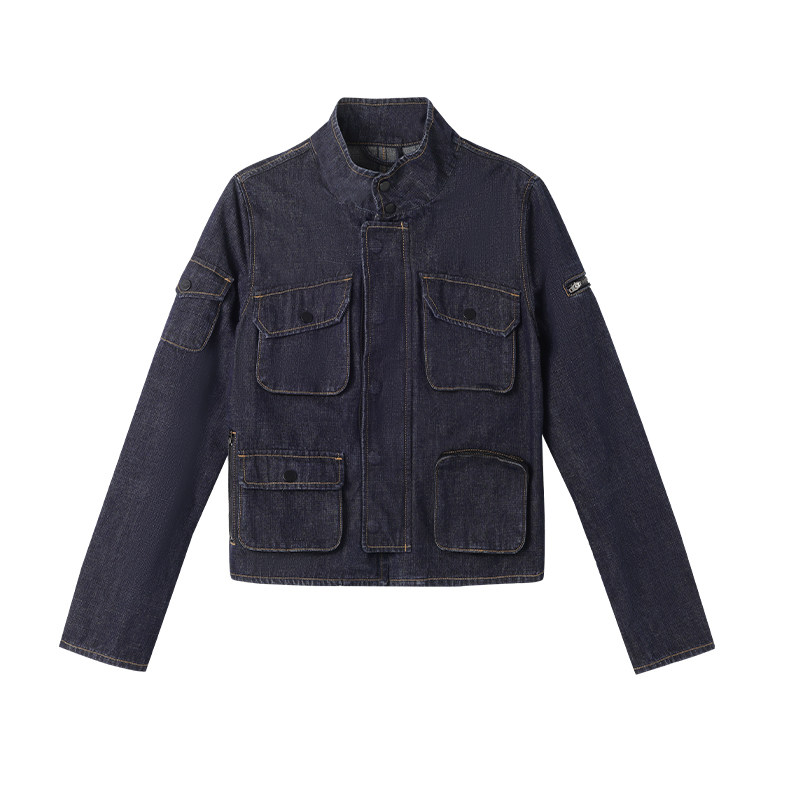 THESOONG/猎装丹宁 中古系列重工夹克工装牛仔外套女9483