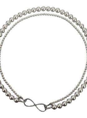 可拆分8字扣双层珍珠项链