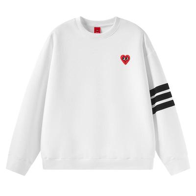 查尔斯桃心复古条纹重磅松弛卫衣