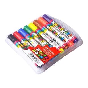 送板擦欧奇文具可加墨白板笔8色/12色儿童安全易擦可擦彩色白板笔