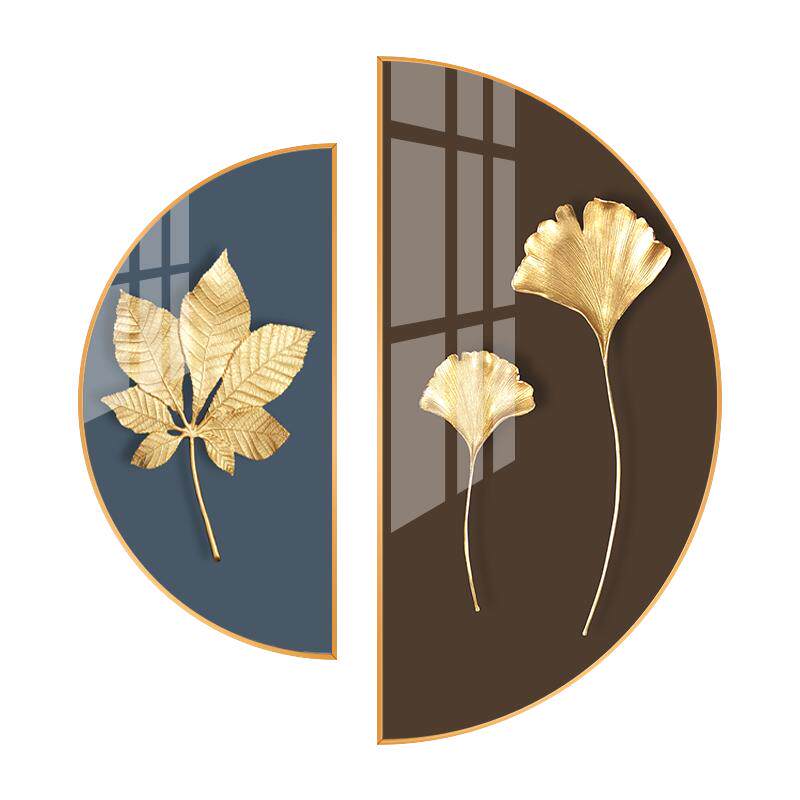 新现代植物玄关装饰画时尚轻奢
