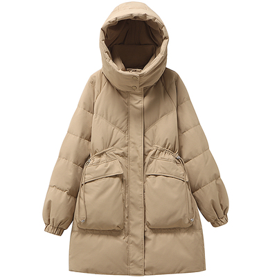 大码时尚宽松加厚连帽羽绒服