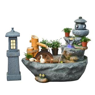 假山瀑布循环流水摆件生态缸喷泉风水轮室内水景鱼池庭院景观造景
