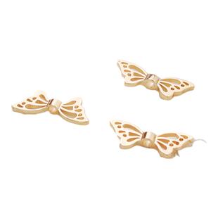 14K包金保色电镀银枪黑天使翅膀蝴蝶隔珠胸针diy饰品手工配件