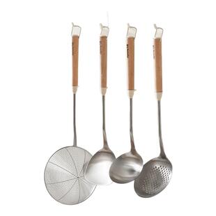 九阳食品级304不锈钢套铲锅铲汤勺漏勺线勺加长手柄防脱落弯折炊