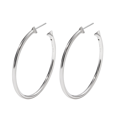 ULINE通体925纯银素圈耳环银耳钉