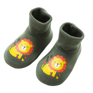 宝宝防滑地板袜儿童秋冬袜子鞋婴儿新生儿纯棉男童女童学步袜加厚