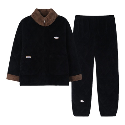 浪莎珊瑚绒睡衣情侣保暖冬套装