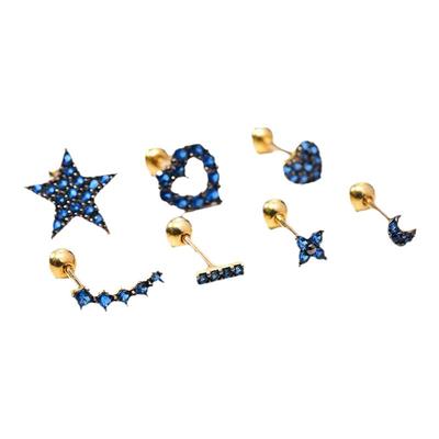 韩国耳钉四叶草养耳洞睡觉不用