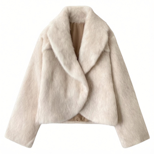 复古意式老钱风真兔毛毛皮草外套短款高级感秋冬裘皮大衣2025新款