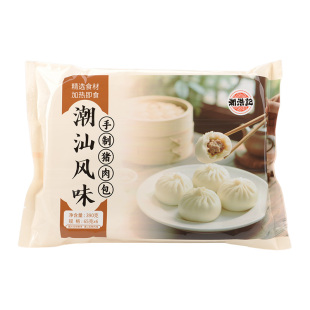潮浩记包子手工猪肉包早餐半成品加热即食鲜肉大包广式馒头豆沙包