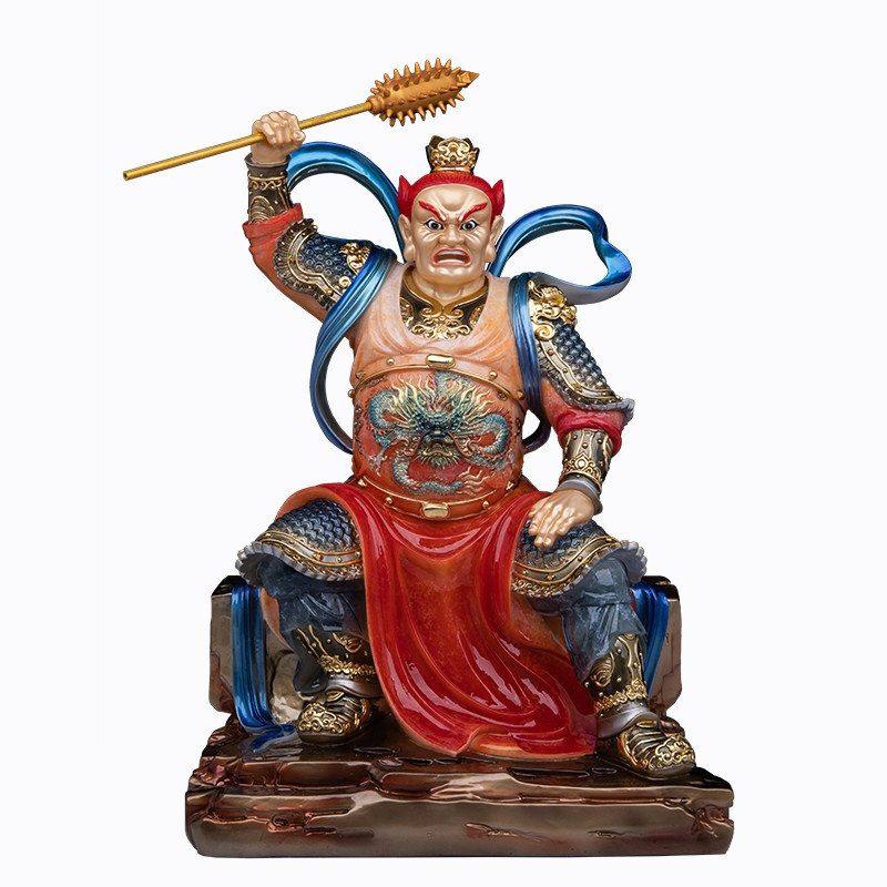 汉白玉仿铜紧那罗王佛像摆件