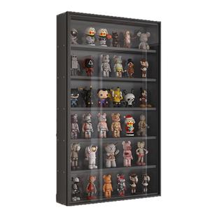 盲盒展示架透明防尘玻璃收纳盒摆放手办展示架子手办墙挂墙展示柜