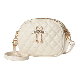 斜挎小包包女2026新款百搭网红女士迷你小圆包洋气菱格单肩手机包