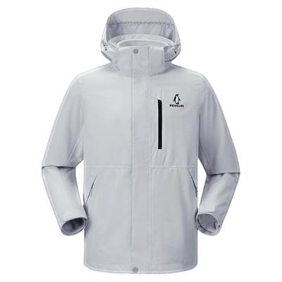 企鹅风盾冲锋衣男款2025秋冬新款抓绒三合一防风防水登山服外套女