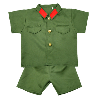 六一儿童军绿色小红军长袖男童军装练功娃娃兵八路军短袖宝宝套装