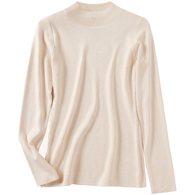 半高领打底衫女中领紧身针织毛衣