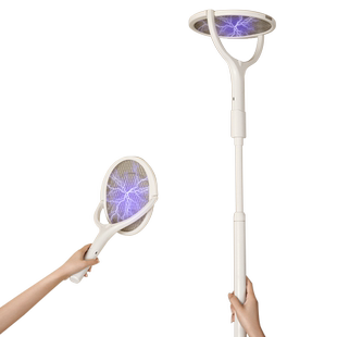 可伸缩折叠电蚊拍充电式家用超强力新款灭蚊灯电蚊子苍蝇拍二合一