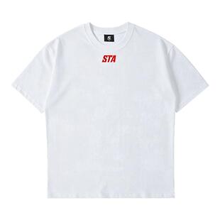 STA2026夏新款重磅纯棉短袖T恤男女美式潮牌宽松基础logo内搭半袖