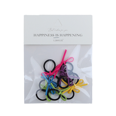 10个装超小号红色蝴蝶结发圈女童扎发皮筋头绳儿童新年发绳头饰