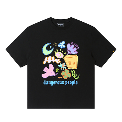 薛之谦dsp趣味贴布绣印花短袖T恤