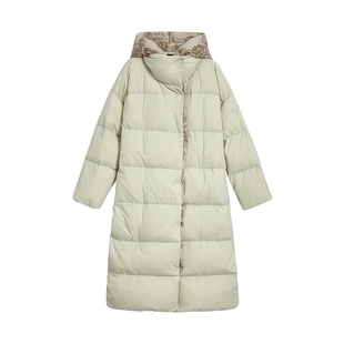 【保暖90白鸭绒】Desigual拼接假两件长款女士羽绒服