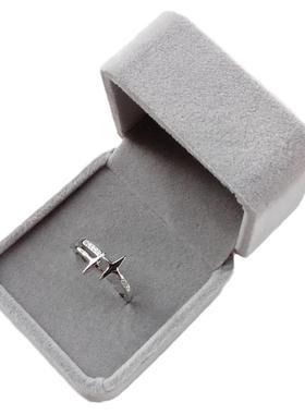 s925纯银双子星戒指日韩小众设计