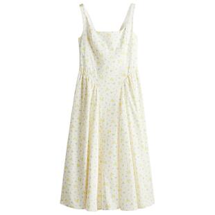 HM女装连衣裙春季时尚连衣裙后部系带府绸连衣裙1275786